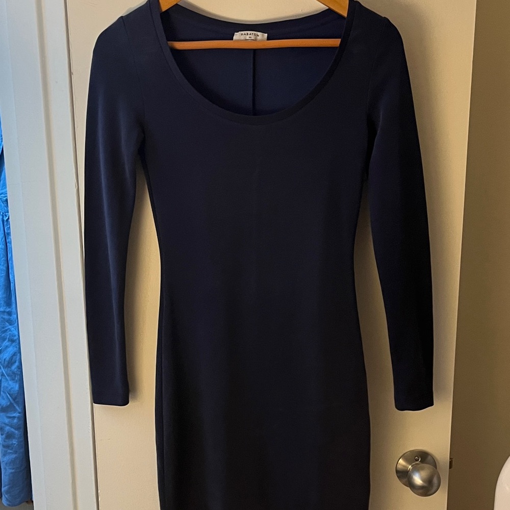 Aritzia Midnight Blue Long Sleeve Dress